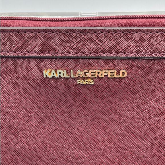 Karl Lagerfeld Wristlet Purse- Maroon - Picture 3 of 6